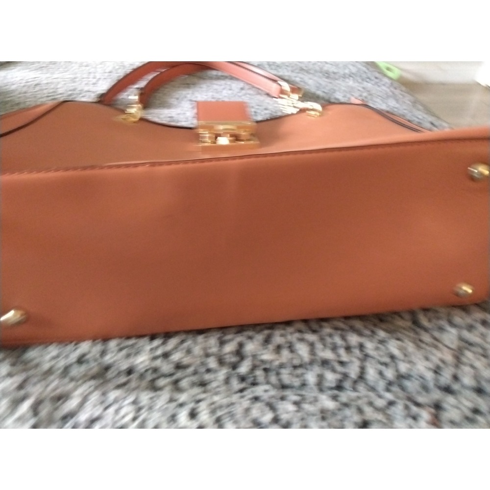 Diophy Women Orange Tan Faux Leather Tote Bag‎ Gold Chain Strap SH-8691S NEW - Picture 3 of 13